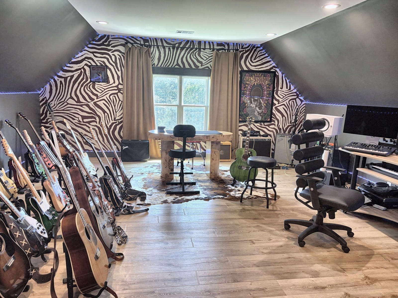 Specialty attic studio with custom finish