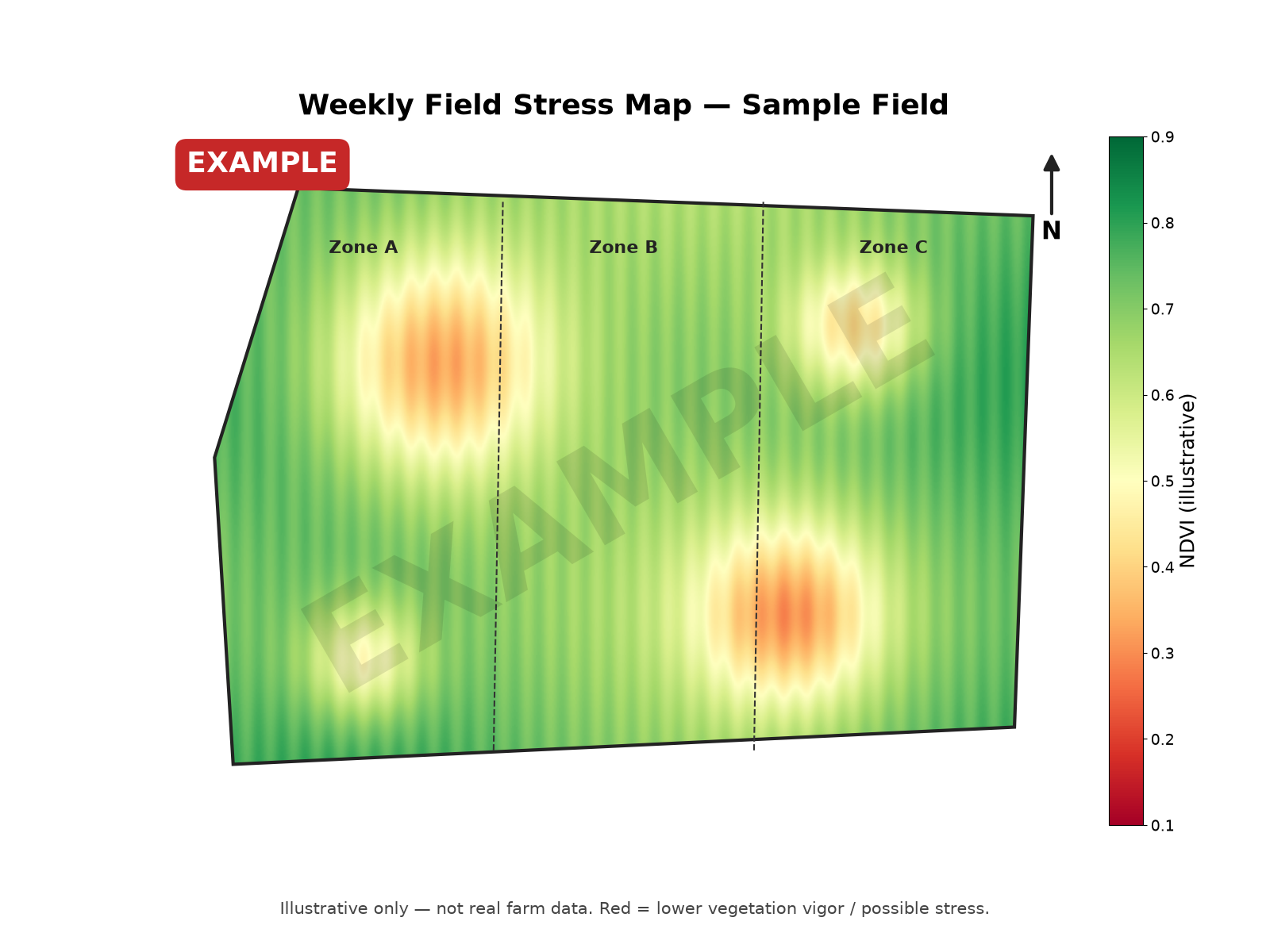 EXAMPLE DATA: field stress map with a highlighted zone